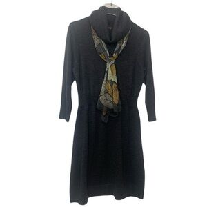 Victor Alfaro Fitted Wool Sweater Turtleneck Dress